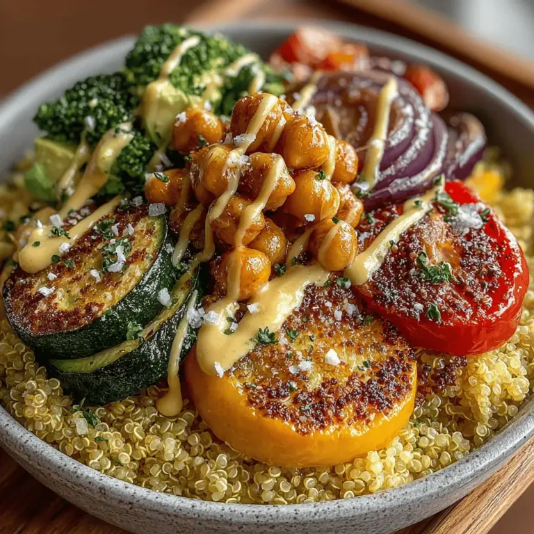 In the pursuit of healthy eating, vibrant and nourishing meals can make all the difference. One such dish that beautifully combines nutrition and flavor is the Vibrant Quinoa and Roasted Vegetable Power Bowl. This recipe showcases a medley of colorful vegetables, protein-packed quinoa, and a creamy tahini dressing, creating a dish that is not only visually appealing but also satisfying and wholesome. In this article, we will delve into the recipe’s components, preparation steps, and the numerous health benefits of each ingredient, making it a perfect meal for any occasion.