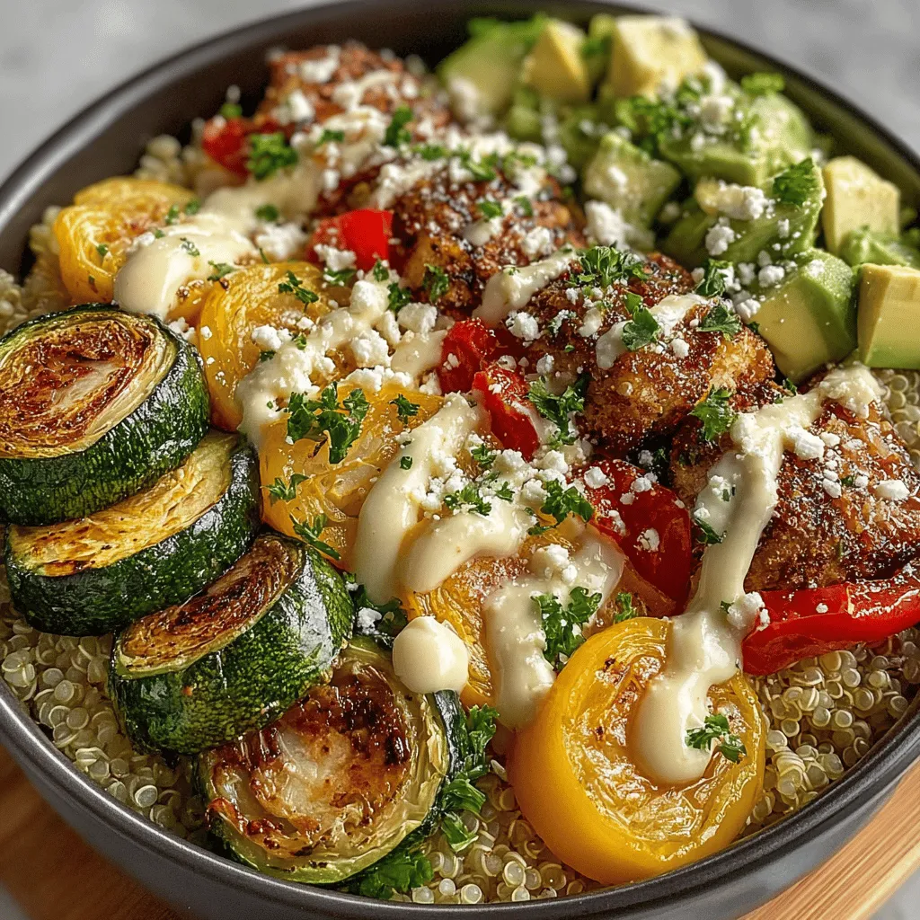To elevate the flavor profile of your Rainbow Quinoa & Roasted Veggie Power Bowls, the key lies in the preparation and roasting of the vegetables. Start by preheating your oven to 425°F (220°C). This high temperature is essential for caramelizing the natural sugars in the vegetables, resulting in a sweet, rich flavor that perfectly complements the nutty quinoa.