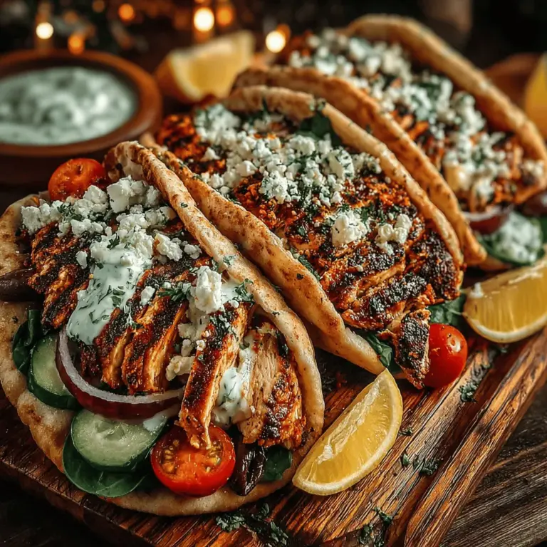 In today's fast-paced world, finding a delicious yet healthy meal can often feel like a daunting task. Enter the Mediterranean Bliss: Healthy Greek Chicken Pita Wraps—an ideal solution for busy individuals and families alike. This vibrant and nutritious recipe combines succulent grilled chicken with fresh vegetables and creamy tzatziki sauce, all wrapped in whole wheat pita bread. Not only is it rich in flavors, but it also embodies the essence of healthy eating, making it a perfect choice for lunch or dinner. Whether you're a seasoned chef or a kitchen novice, this recipe is easy to follow and guarantees satisfaction.