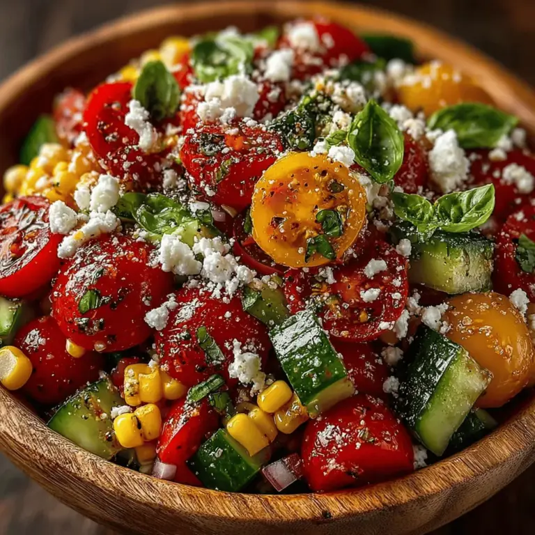 As summer approaches, vibrant colors and fresh ingredients beckon from markets and gardens alike. One dish that perfectly captures the essence of the season is the Sunny Tomato & Corn Delight Salad. This salad is a celebration of bright, sun-kissed flavors that not only tantalize the taste buds but also provide nourishment. With its eye-catching hues and refreshing textures, this salad is an ideal choice for warm-weather gatherings, picnics, and light lunches.