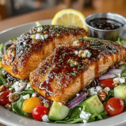 In the world of culinary delights, few dishes can match the harmonious blend of flavors and textures found in a Sweet & Zesty Honey Mustard Glazed Salmon Salad. This dish offers a delightful balance of sweetness from honey, tanginess from Dijon mustard, and the rich, buttery taste of salmon, all atop a bed of fresh, vibrant greens. Not only is this salad visually appealing, but it also serves as a powerhouse of nutrition, making it an ideal choice for health-conscious individuals and busy families alike seeking quick and delicious meal options.
