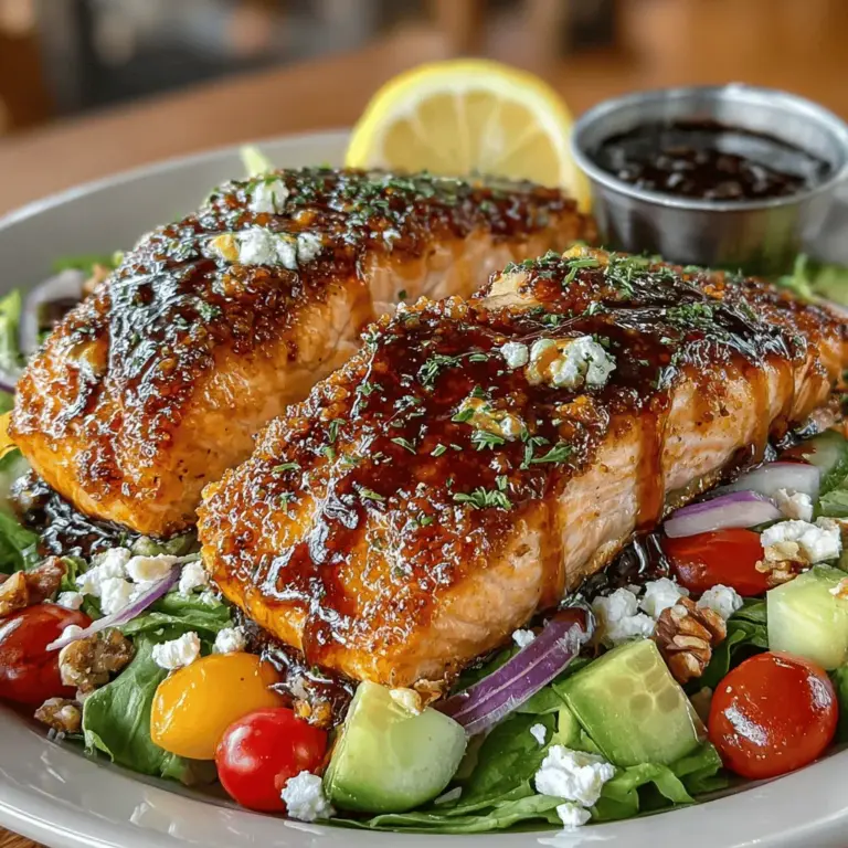 In the world of culinary delights, few dishes can match the harmonious blend of flavors and textures found in a Sweet & Zesty Honey Mustard Glazed Salmon Salad. This dish offers a delightful balance of sweetness from honey, tanginess from Dijon mustard, and the rich, buttery taste of salmon, all atop a bed of fresh, vibrant greens. Not only is this salad visually appealing, but it also serves as a powerhouse of nutrition, making it an ideal choice for health-conscious individuals and busy families alike seeking quick and delicious meal options.