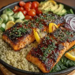 Grilled Lemon Garlic Salmon Bowls