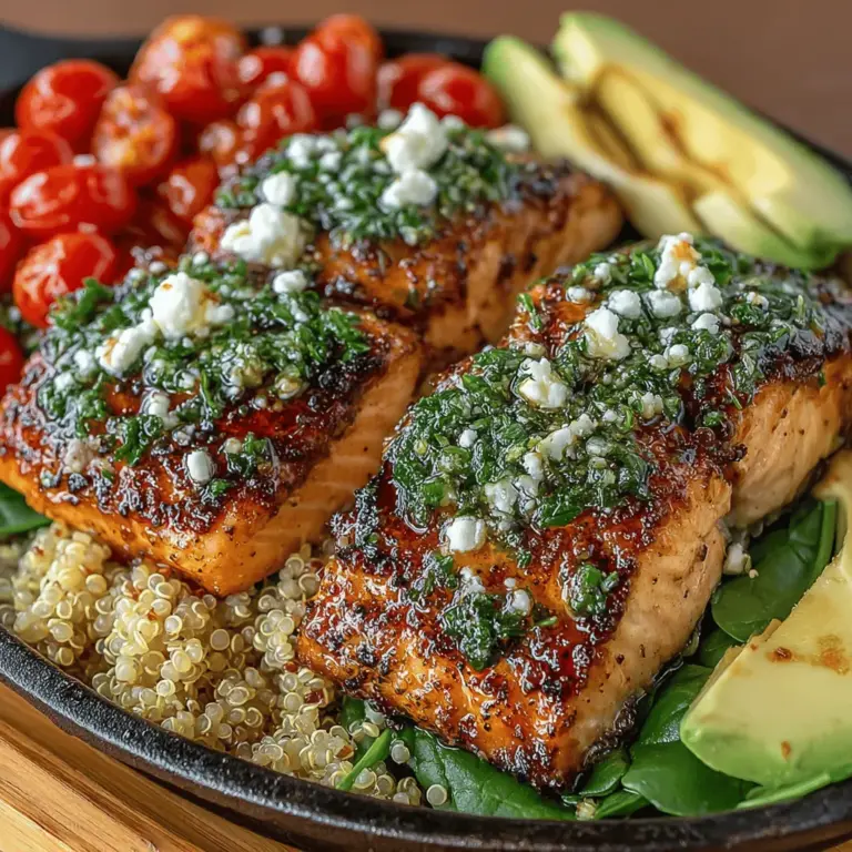 - 4 salmon fillets - 2 tablespoons olive oil - 4 cloves garlic, minced - Juice and zest of 2 lemons - Salt and pepper, to taste - 1 teaspoon dried oregano - 1 cup quinoa or brown rice - 2 cups fresh spinach or arugula - Optional: crumbled feta or goat cheese for topping