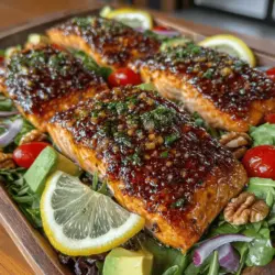 To achieve the perfect honey mustard glaze for your salmon, start by preheating your oven to 400°F (200°C). In a small mixing bowl, whisk together equal parts of honey and Dijon mustard, adding a splash of soy sauce and a dash of garlic powder for added depth. Once your salmon fillets are prepared and patted dry, use a brush or the back of a spoon to generously coat the top of each fillet with the glaze.