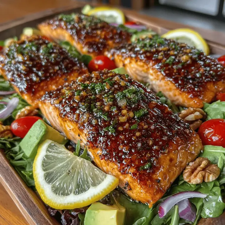 To achieve the perfect honey mustard glaze for your salmon, start by preheating your oven to 400°F (200°C). In a small mixing bowl, whisk together equal parts of honey and Dijon mustard, adding a splash of soy sauce and a dash of garlic powder for added depth. Once your salmon fillets are prepared and patted dry, use a brush or the back of a spoon to generously coat the top of each fillet with the glaze.