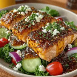 Honey Mustard Glazed Salmon Salad is a delightful dish that marries vibrant flavors with nutritious ingredients. This recipe features succulent salmon fillets glazed with a tangy honey mustard dressing, served atop a bed of fresh greens and colorful vegetables. Incorporating meals like this into your diet is essential, as they offer a delicious way to enjoy health benefits without sacrificing taste. With its balance of protein, healthy fats, and fresh produce, this salad is perfect for a light lunch or a satisfying dinner.