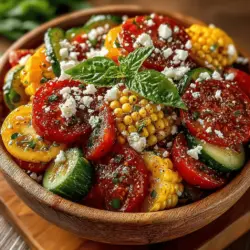 As the days grow longer and the sun shines brighter, summer invites us to celebrate the bounty of fresh produce that the season has to offer. Among the myriad of options, one dish stands out for its vibrant colors and refreshing flavors: the Summer Bliss Tomato and Corn Salad. This delightful recipe features an irresistible combination of sweet heirloom tomatoes, crisp corn, and a medley of colorful vegetables, transforming simple ingredients into a celebration of summer on a plate. Whether served as a side dish at a barbecue or enjoyed as a light lunch, this salad promises to elevate any warm-weather gathering.