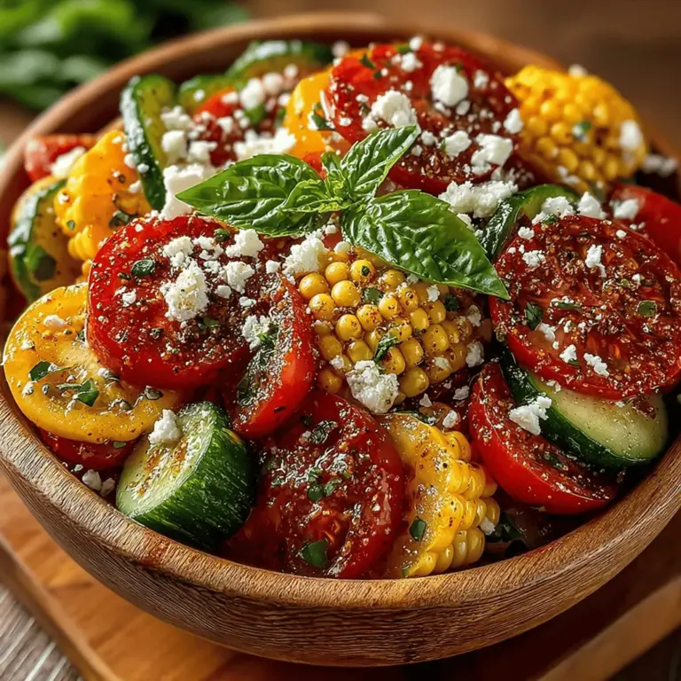 As the days grow longer and the sun shines brighter, summer invites us to celebrate the bounty of fresh produce that the season has to offer. Among the myriad of options, one dish stands out for its vibrant colors and refreshing flavors: the Summer Bliss Tomato and Corn Salad. This delightful recipe features an irresistible combination of sweet heirloom tomatoes, crisp corn, and a medley of colorful vegetables, transforming simple ingredients into a celebration of summer on a plate. Whether served as a side dish at a barbecue or enjoyed as a light lunch, this salad promises to elevate any warm-weather gathering.