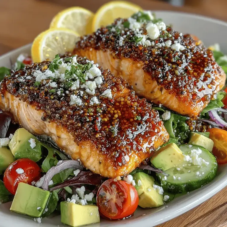 In the world of healthy meals, the Honey Mustard Glazed Salmon Salad stands out as a delightful combination of flavors and textures. This vibrant dish not only pleases the palate but also offers a wealth of nutritional benefits. Incorporating rich omega-3 fatty acids from the salmon, fresh greens, and the creamy goodness of avocado, this salad is a perfect choice for a light lunch or a satisfying dinner. In this article, we will explore the recipe’s ingredients, the step-by-step preparation process, and tips for presentation, ensuring you can recreate this culinary delight with ease.