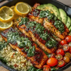 Grilled Lemon Garlic Salmon Bowls are a delightful fusion of flavor and nutrition. This dish not only tantalizes your taste buds with the zesty notes of lemon and aromatic garlic but also serves as a powerhouse of health benefits. Rich in omega-3 fatty acids, salmon is a superfood that supports heart health and boosts overall well-being. The simplicity of preparation makes these bowls perfect for both busy weeknight dinners and elegant gatherings. With fresh ingredients and a grilling method that elevates the salmon's natural flavor, this recipe is a must-try for any seafood lover.