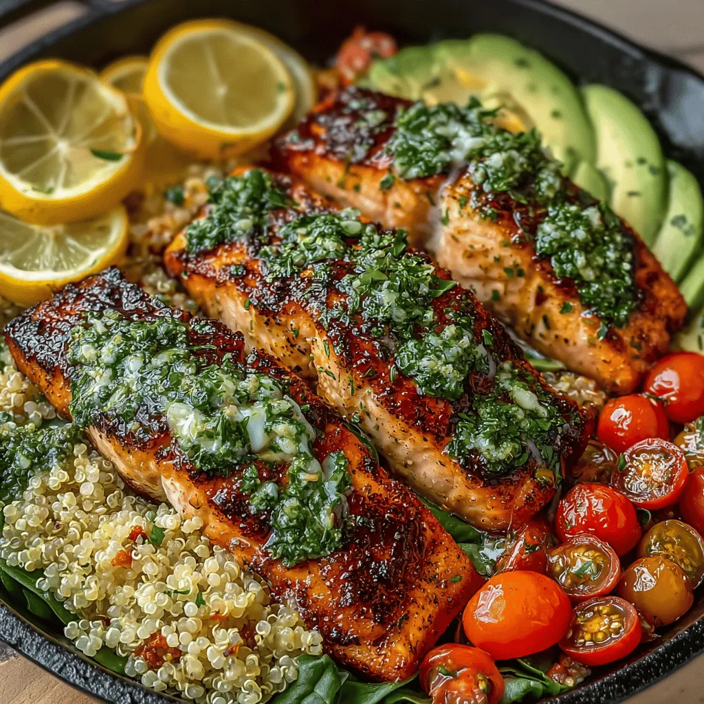 Grilled Lemon Garlic Salmon Bowls are a delightful fusion of flavor and nutrition. This dish not only tantalizes your taste buds with the zesty notes of lemon and aromatic garlic but also serves as a powerhouse of health benefits. Rich in omega-3 fatty acids, salmon is a superfood that supports heart health and boosts overall well-being. The simplicity of preparation makes these bowls perfect for both busy weeknight dinners and elegant gatherings. With fresh ingredients and a grilling method that elevates the salmon's natural flavor, this recipe is a must-try for any seafood lover.