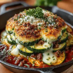 In recent years, low-carb diets and healthy eating have surged in popularity, prompting many home cooks to seek out delicious alternatives to traditional comfort foods. One such dish that combines both flavor and nutrition is Zucchini Wonderland Lasagna Bake. This recipe showcases zucchini as the star ingredient, providing a wholesome and satisfying twist on classic lasagna. With layers of savory ground meat, creamy cheeses, and a rich marinara sauce, this dish is perfect for those looking to indulge without the guilt. Whether you are following a low-carb or ketogenic diet, Zucchini Wonderland Lasagna Bake caters to your taste buds while keeping your health in check.