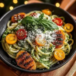 - 8 ounces spaghetti or linguine - 2 ripe avocados - 2 cloves garlic, minced - 1 cup fresh basil leaves - 2 tablespoons lemon juice - 2 tablespoons extra-virgin olive oil - 1/4 cup grated Parmesan cheese - Salt and pepper to taste - Optional: 1 cup halved cherry tomatoes - Optional: Red pepper flakes for heat