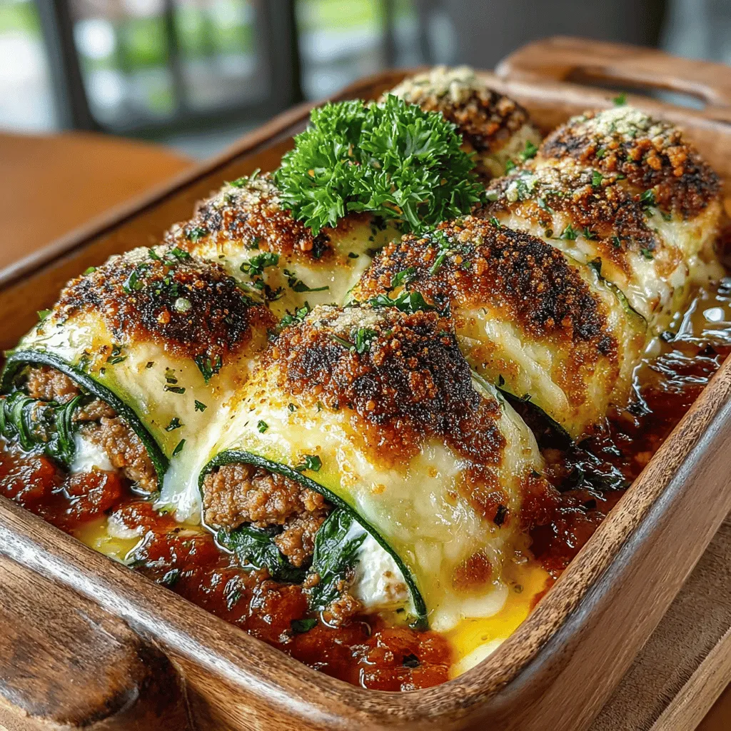- 3 medium zucchinis - 1 pound ground turkey or beef - 15 ounces ricotta cheese - 2 cups fresh spinach - 2 cups marinara sauce (look for low-sugar options) - 1 cup shredded mozzarella cheese - 1 teaspoon Italian seasoning - 1 teaspoon garlic powder - 2 tablespoons olive oil - Salt and pepper to taste