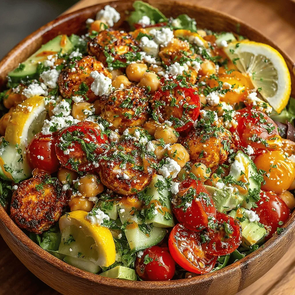 - 1 can (15 oz) chickpeas, rinsed and drained - 1 cup cherry tomatoes, halved - 1 cucumber, diced - 1/2 red onion, finely chopped - 1 red bell pepper, diced - 1/2 cup Kalamata olives, pitted and sliced - 1/2 cup feta cheese, crumbled (or vegan feta for a plant-based option) - 1/4 cup fresh parsley, chopped - 3 tablespoons olive oil - 2 tablespoons red wine vinegar - 1 teaspoon dried oregano - Salt and pepper to taste