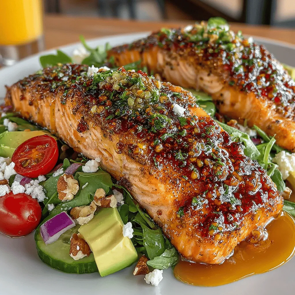Explore the delightful combination of flavors in our Sweet & Zesty Honey Mustard Glazed Salmon Salad. This dish brings together the rich taste of salmon, coated in a sweet and tangy honey mustard glaze, with a refreshing salad packed with vibrant vegetables and creamy avocado. Perfect for a light lunch or dinner, this recipe is not only delicious but also nutritious. In this article, we will guide you through the ingredients, preparation steps, and the nutritional benefits of this exquisite dish.