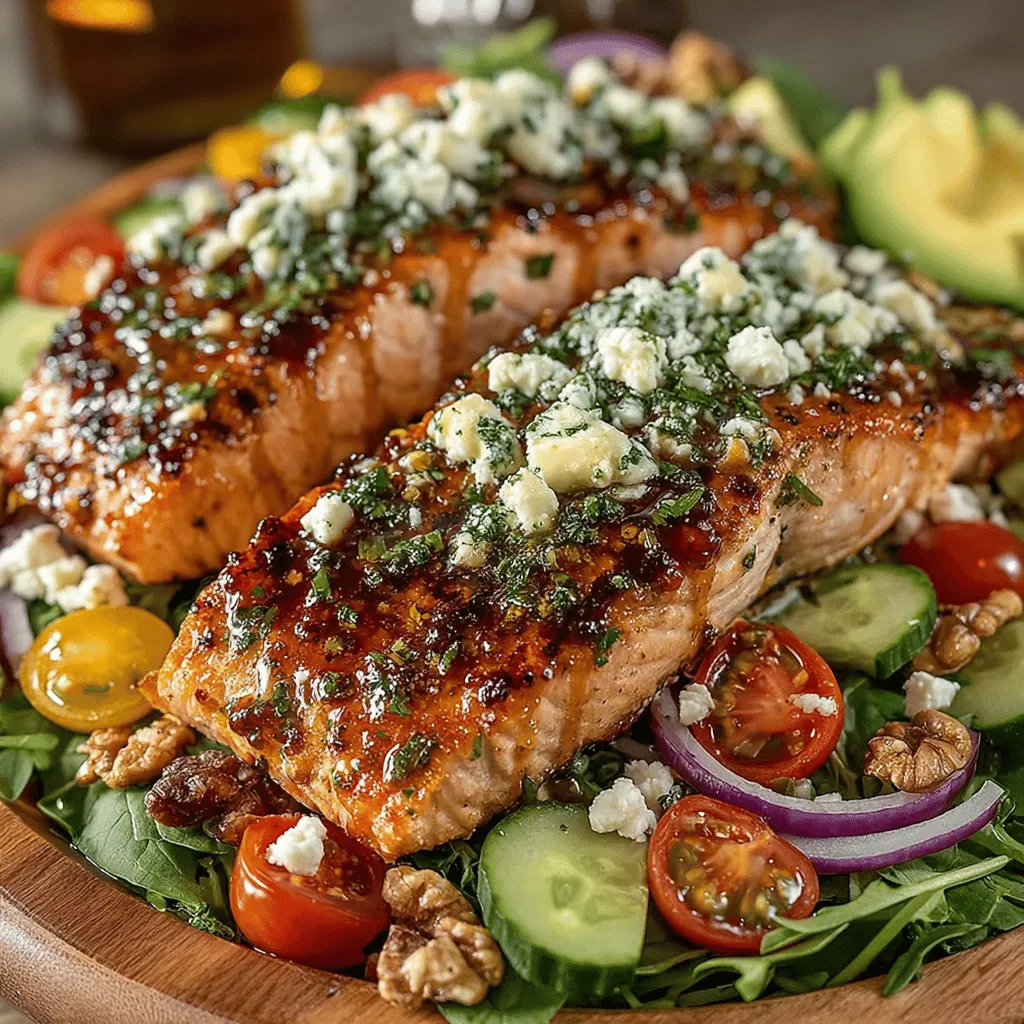 Explore the delightful combination of flavors in our Sweet & Zesty Honey Mustard Glazed Salmon Salad. This dish brings together the rich taste of salmon, coated in a sweet and tangy honey mustard glaze, with a refreshing salad packed with vibrant vegetables and creamy avocado. Perfect for a light lunch or dinner, this recipe is not only delicious but also nutritious. In this article, we will guide you through the ingredients, preparation steps, and the nutritional benefits of this exquisite dish.