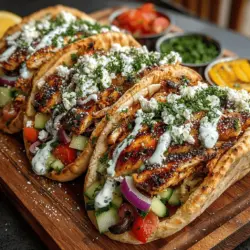 Greek cuisine is renowned for its vibrant flavors, fresh ingredients, and healthy options, all rooted in the Mediterranean diet. Among the many delightful dishes it offers, Greek Chicken Pita Wraps stand out as a wholesome and flavorful meal choice. This recipe is not only packed with lean protein from chicken but also incorporates an array of colorful vegetables, making it a balanced meal that satisfies both hunger and nutritional needs. With a combination of tender marinated chicken, crisp vegetables, and creamy feta, these wraps are perfect for lunch or dinner and are sure to please anyone looking for a fresh and satisfying meal.